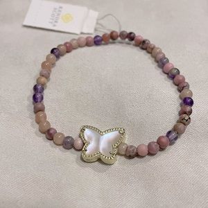 Kendra Scott Beaded Lillia Butterfly Gold Stretch Bracelet NWT